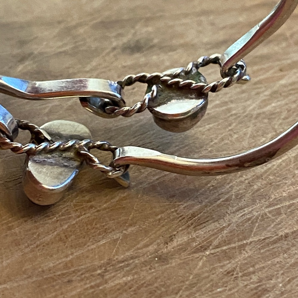 Two Vintage Silver Gemstone Bangle Bracelets - image 8